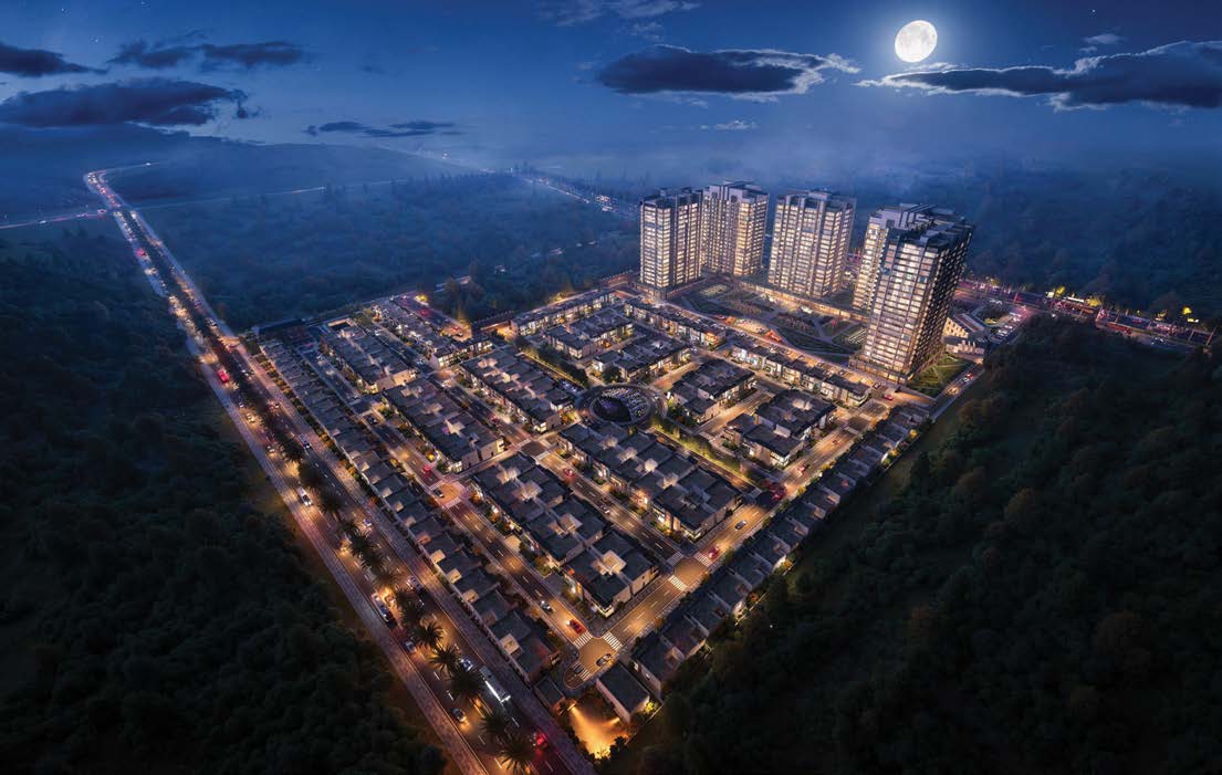 ASCO Village aerial night view